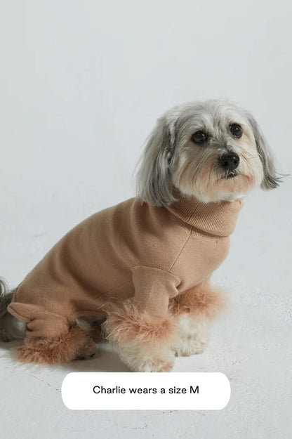 MAXBONE Dog Feather Knit Onesie in Peach, Mint Lavender, Red Glitz & Sand