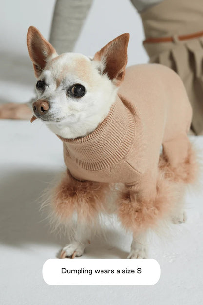 MAXBONE Dog Feather Knit Onesie in Peach, Mint Lavender, Red Glitz & Sand