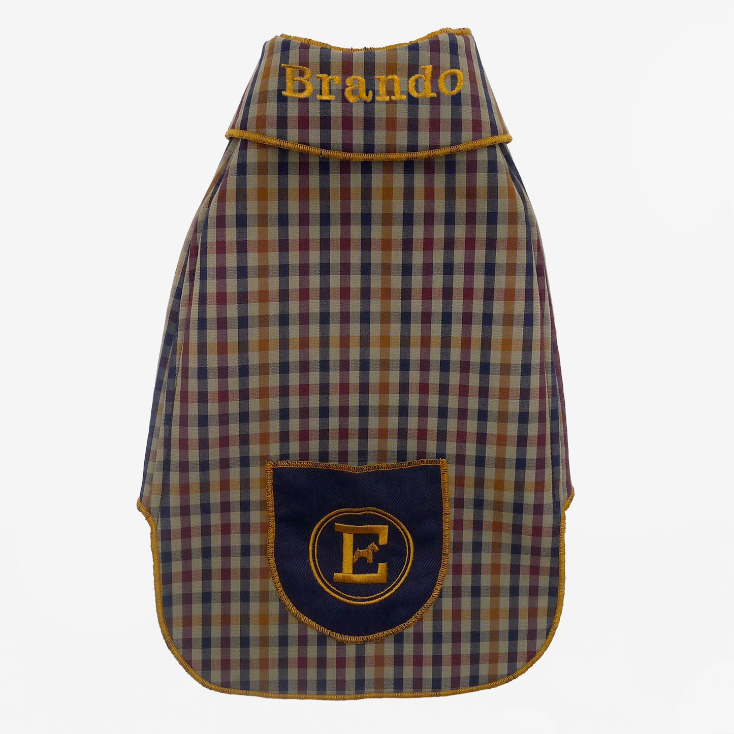 Emma Firenze Bespoke Checked Dog Coat with Shearling Lining