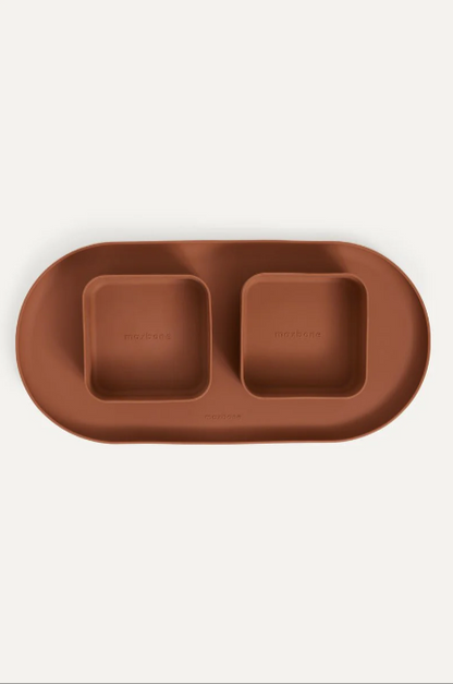 MAXBONE SQUARE DOG BOWL AND MAT SET (2 BOWLS & MAT)