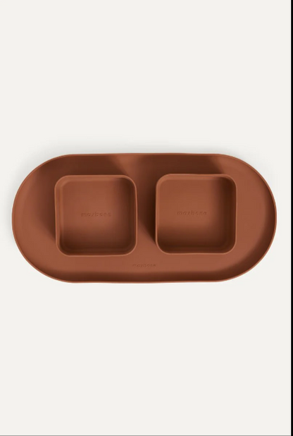 MAXBONE SQUARE DOG BOWL AND MAT SET (2 BOWLS & MAT)