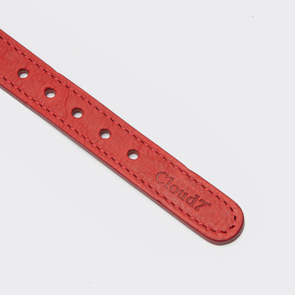 Dog Collar Cloud7 Tiergarten Cherry Red in Nubuck Leather