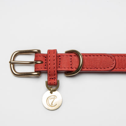 Dog Collar Cloud7 Tiergarten Cherry Red in Nubuck Leather