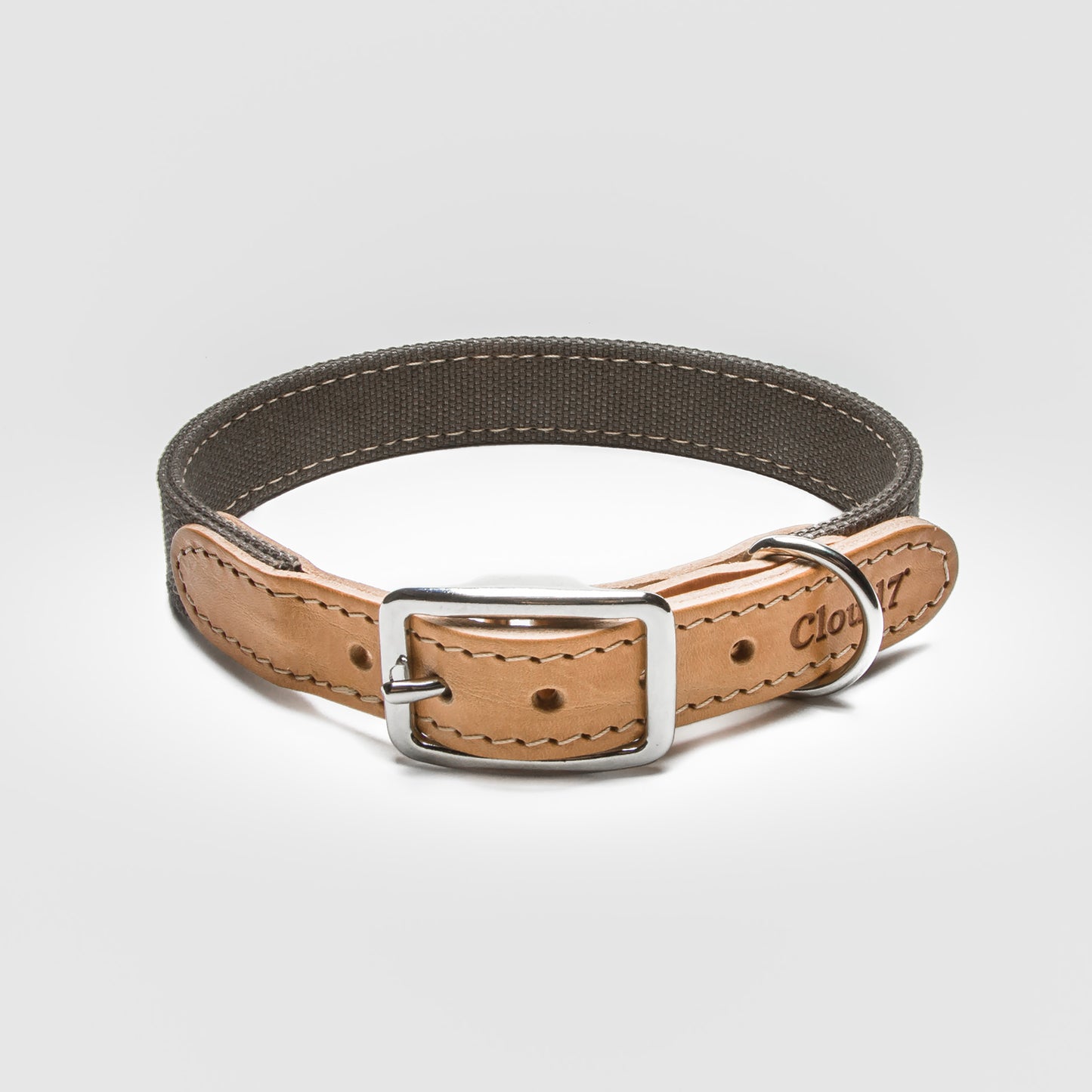 Dog Collar Cloud7 Tivoli in Black, Olive & Greige