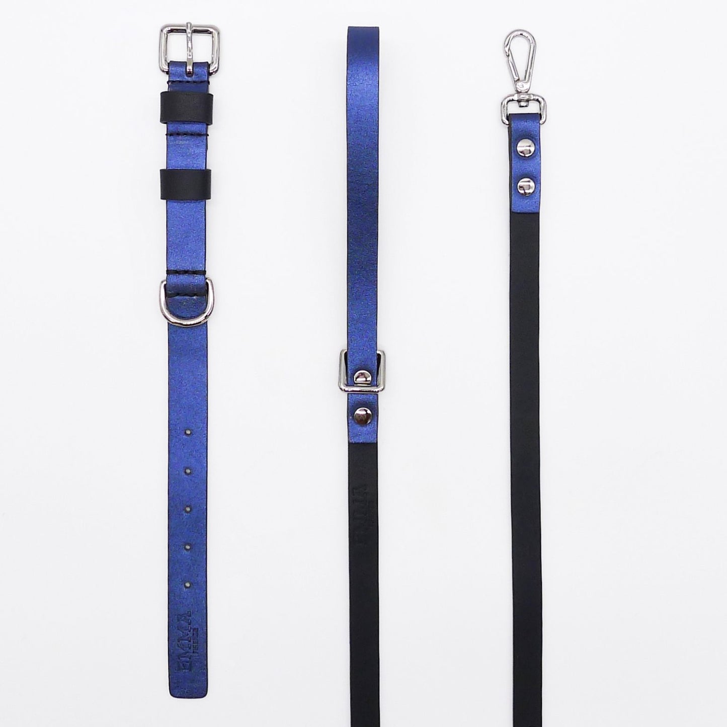 Emma Firenze Blue & Pink Metallic Leather Wedding Dog Lead