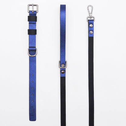 Emma Firenze Blue & Pink Metallic Leather Wedding Dog Lead