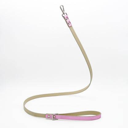 Emma Firenze Blue & Pink Metallic Leather Wedding Dog Lead