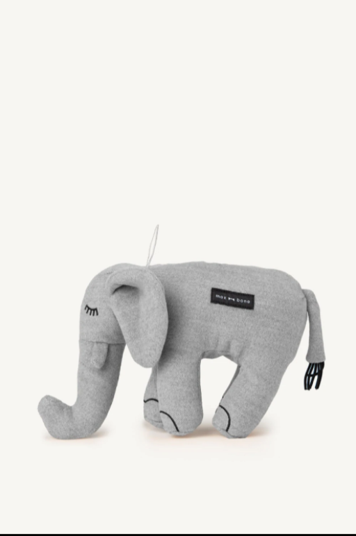 MAXBONE Elsie Elephant Plush Dog Toy in Rose Dust & Grey