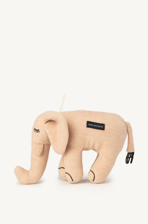 MAXBONE Elsie Elephant Plush Dog Toy in Rose Dust & Grey