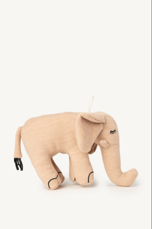 MAXBONE Elsie Elephant Plush Dog Toy in Rose Dust & Grey