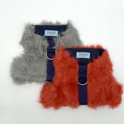 EMMA FIRENZE FAUX FUR DOG HARNESS