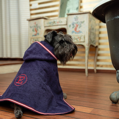 Emma Firenze Dog Bathrobe in Pearl Grey or Navy