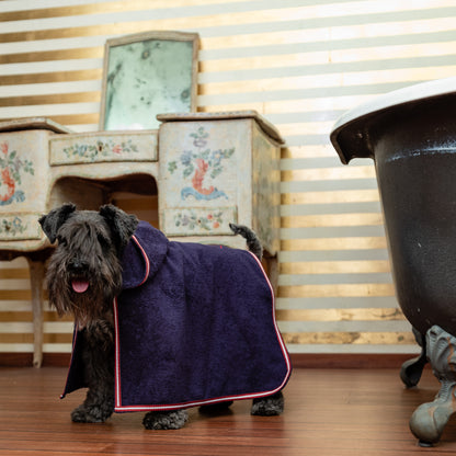 Emma Firenze Dog Bathrobe in Pearl Grey or Navy