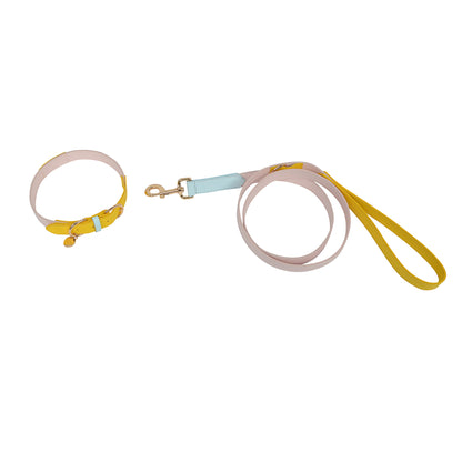 Dog Collar & Lead SET by Coco & Nero Sydney in Lemon, Pink & Blue