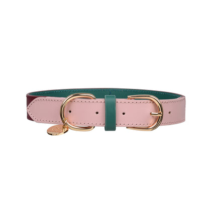 Dog Collar & Lead SET by Coco & Nero Sydney in Pomegranate, Rose & Green