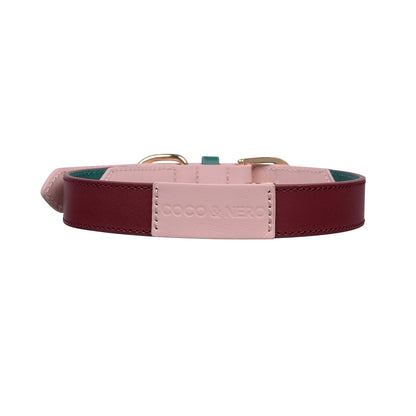 Dog Collar & Lead SET by Coco & Nero Sydney in Pomegranate, Rose & Green